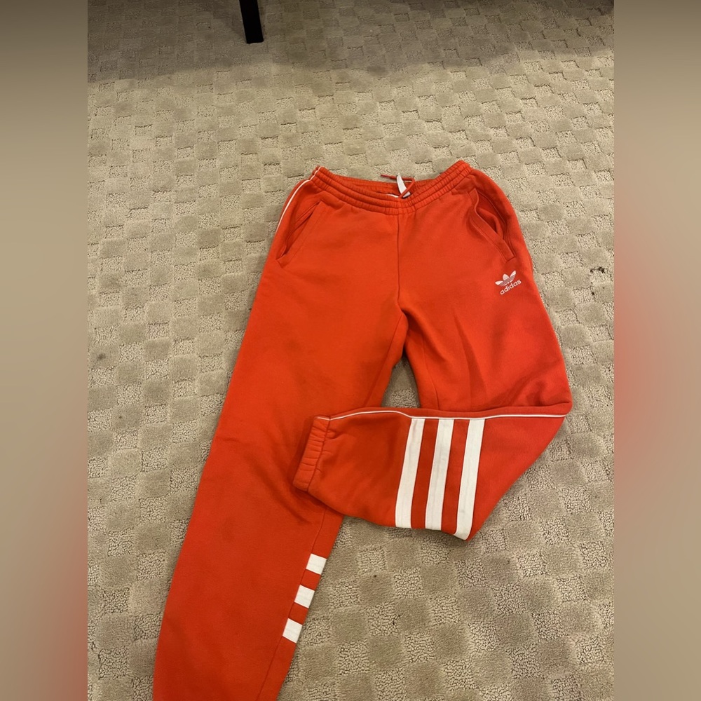 red sweatpants